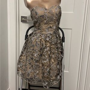 Lavender and Gold Formal Dress